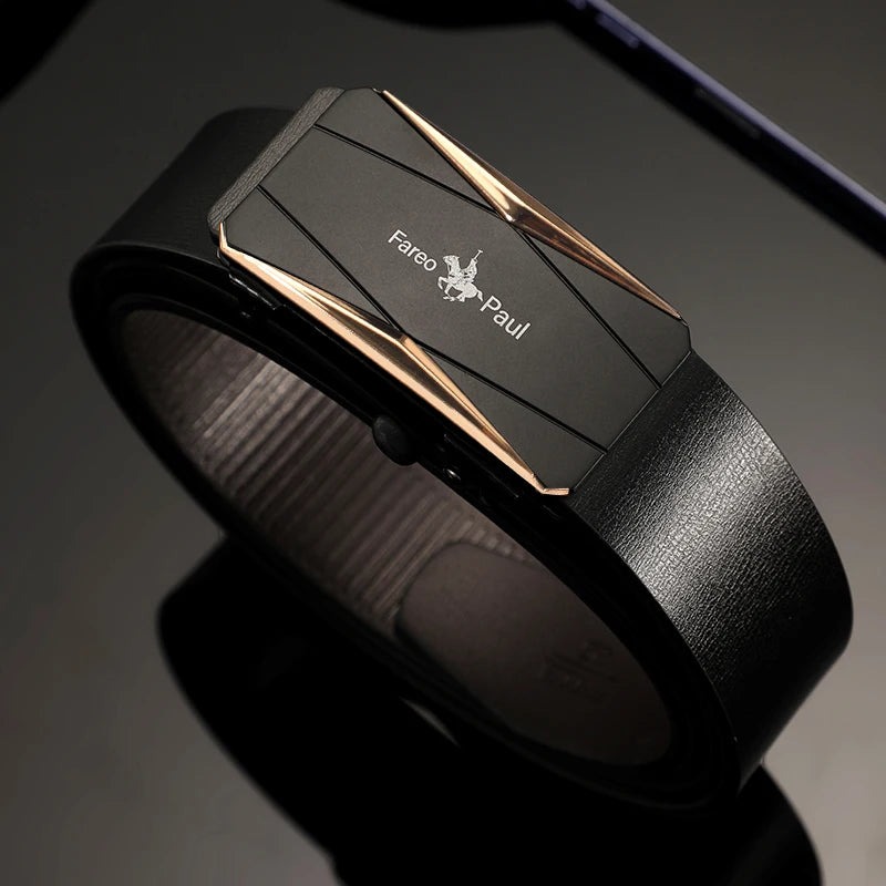 Fashionable men's High-Quality leather Belt with Automatic Buckle