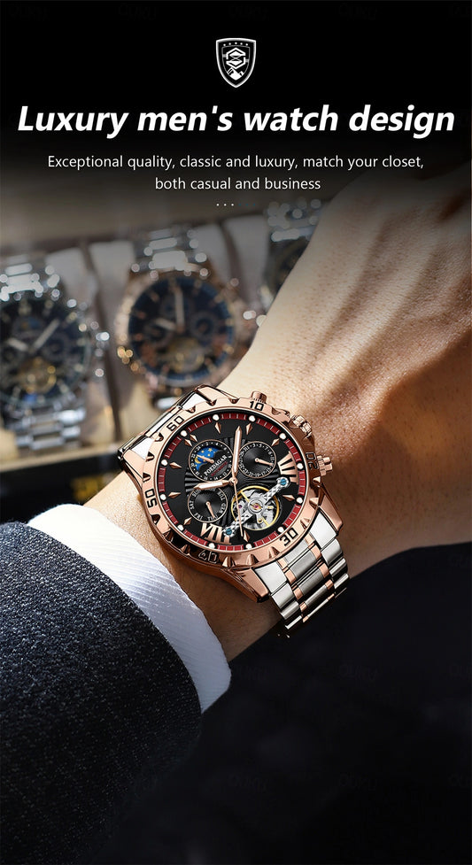 Montre mécanique automatique de luxe pour hommes Multifonction
