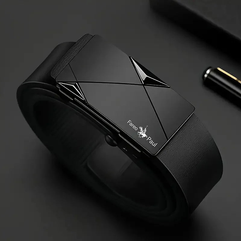 Fashionable men's High-Quality leather Belt with Automatic Buckle