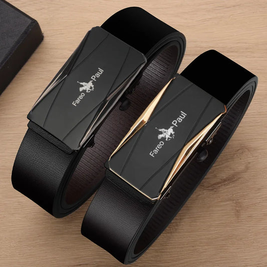 Fashionable men's High-Quality leather Belt with Automatic Buckle